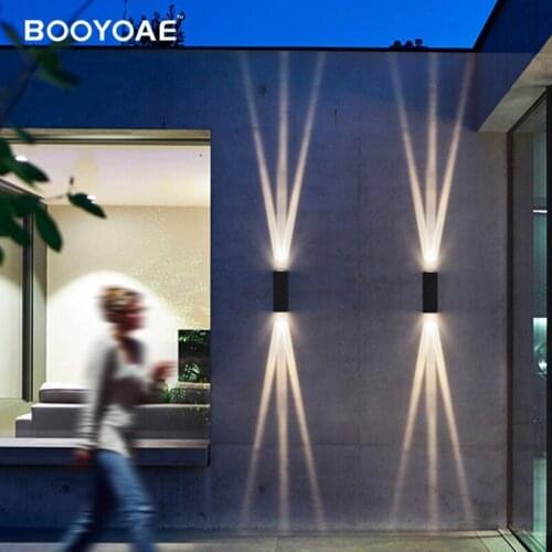 LED Outdoor Wall Light Modern Balcony Garden Black Front Porch 110V 220V Terrace Decorative Wall Washer IP65 Waterproof Lighting
