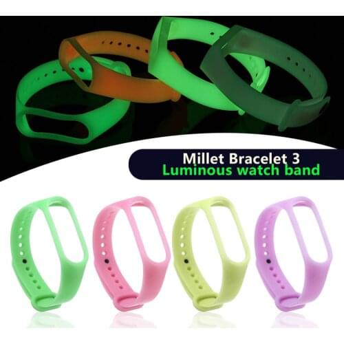 Luminous Glowing Silicone TPU Band Strap For Xiaomi MI Band 4/3 Replacement Sport Wrist Band Fashion Candy Color Watchbands