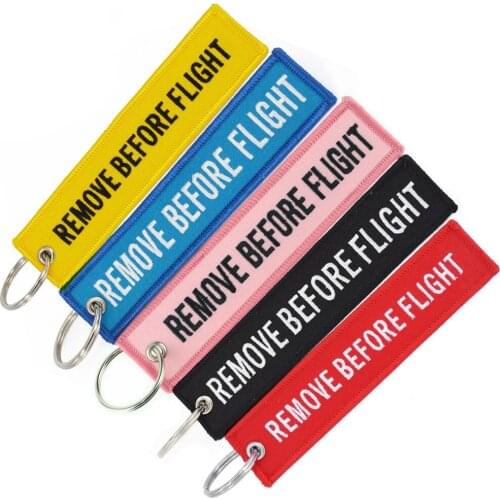 Remove Before Flight Keychain Chaveiro Embroidery Key Ring Aviation OEM Key Chains Jewelry Luggage Tag Car Key Rings 5 PCS/LOT