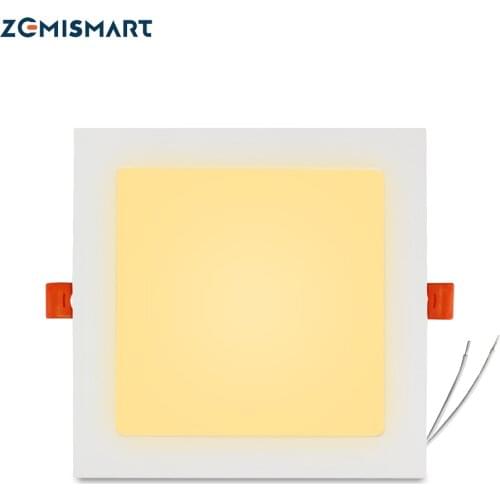 Zemismart Tuya Zigbee Smart Led Ceiling Light RGBCW 15w Downlight with Square Panel Alexa Google Home Smartthings App Control