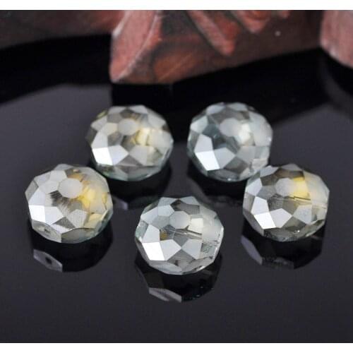 18mm Octagon Faceted Flat Round Crystal Glass Loose Beads for Jewelry Making