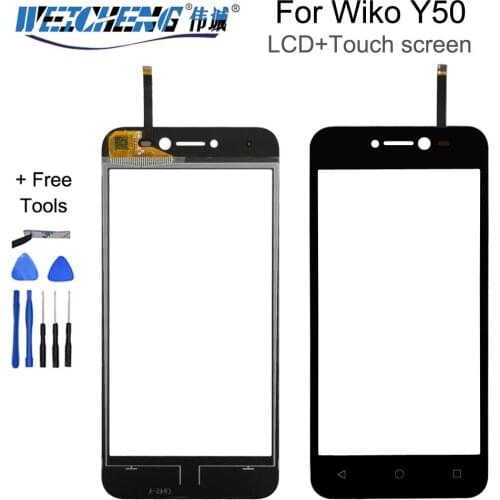 WEICHENG For Wiko Y50 Touch Screen Sensor Touch Panel Perfect Repair Parts+free Tools+Adhesive For Y50 touch