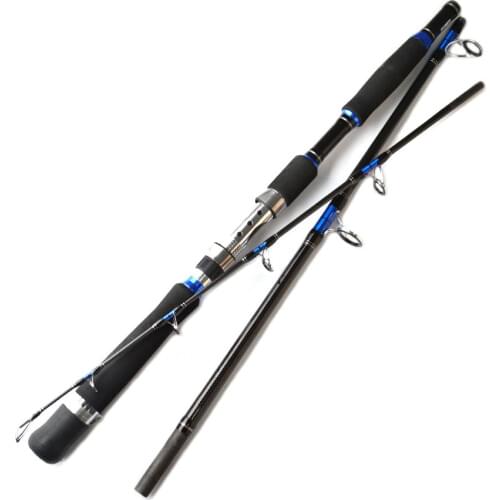 1.8M 1.95M 2.1M Japan Surf Boat Fishing Jigging Rod Carbon Fiber 70-250g 3 Sections Sea Bass Travel Spinning Fishing Rod