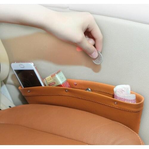2pcs car seat slotted pocket leather storage box for Mitsubishi ASX/Outlander/Lancer Evolution/Pajero/Eclipse/Grandis