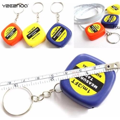 1PCS Popular Wholesale Mini Measuring Tape Portable Keychain Cute 1 Meter Color Random Keychain Keyring Tool