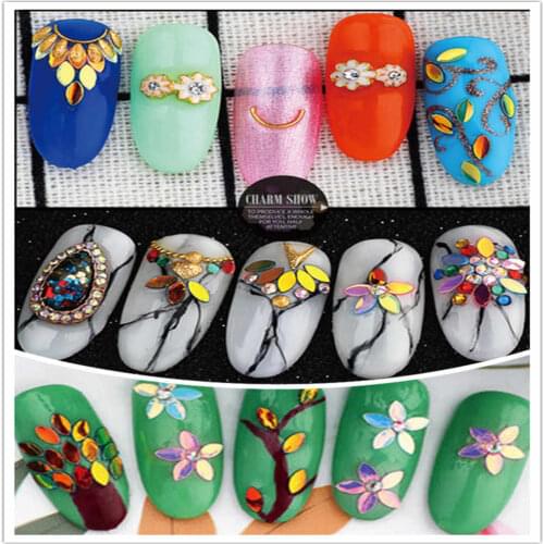 1 Pcs Mixed Color Hollow Heart Shape Nail Stone AB Color Rhinestone Irregular Beads Manicure For Nails Art Decorations Crystals