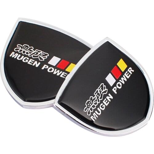 2PCS for Honda Mugen Power Civic CRV FIT Jazz NC750X Crosstour Odyssey City Jade Car Side Emblem Trunk Sticker Badge Accessories