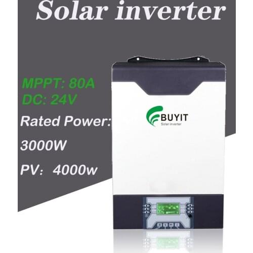 3000W 24VDC 80A MPPT hybrid inverter with WIFI module Off/on Grid PV 4000W w/o battery work