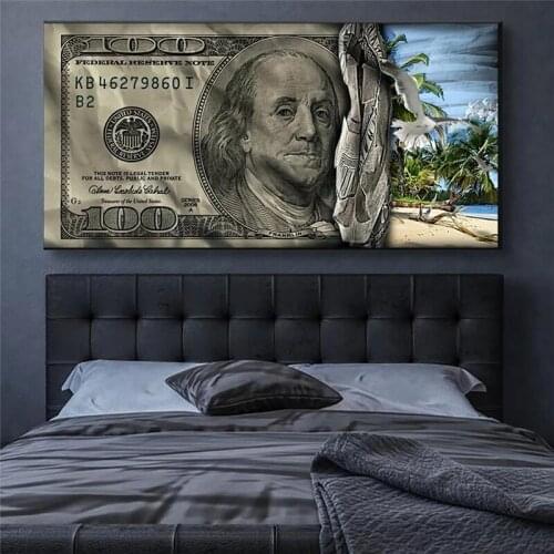 Diamond painting Abstract New Hundred Dollar Bill Vintage Beach Painting Abstract full square drill diamond embroidery S97