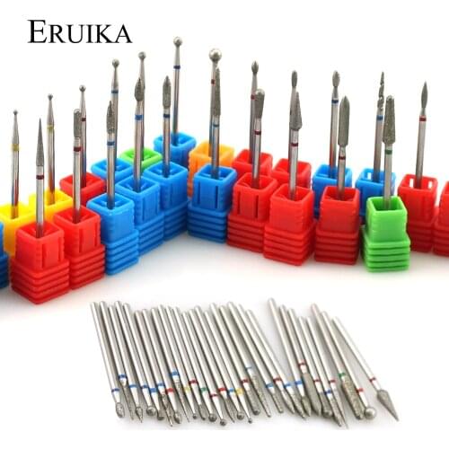 ERUIKA 28 Types Diamond Rotary Nail Drill Electric Milling Cutter Bits Cuticle Clean Burr for Manicure Machine Tools Nail Files