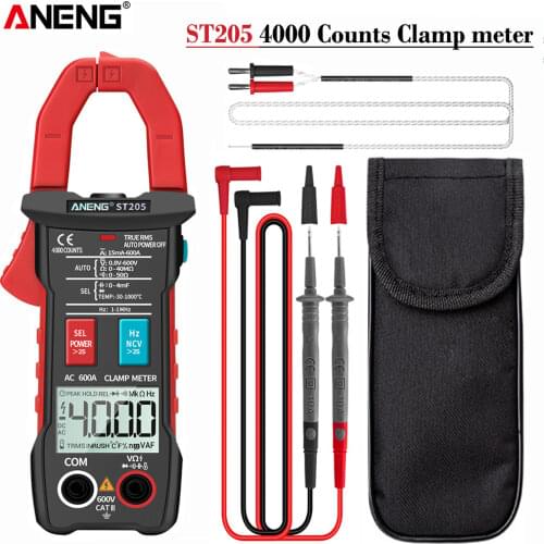 ANENG ST205 Digital Electric Professional Clamp Meter DC/AC Multimeter Current Clamp Intelligent Automatic Voltage Tester Tool