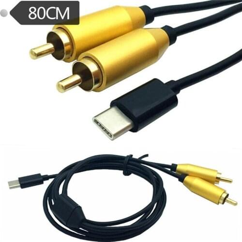 USB C RCA Audio Cable Type-C to 2 RCA Cable 2rca Jack Type C RCA Cable for Sumsung Xiaomi Speaker Home Theater TV 0.8m