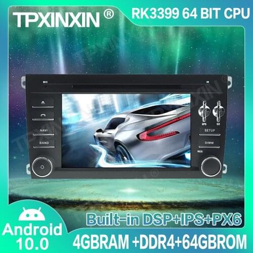 64G Android 10.0 For Porsche Cayenne 2003-2010 Car GPS Navigation Radio Player Car Multimedia Player Head Unit Tape Recorder IPS