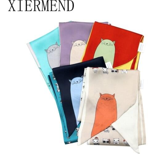 150cm*13cm cartoon cat long scarves female spring autumn hairband wide strip scarf tied hair ribbon women skinny scarf