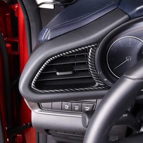 For Mazda CX-30 CX30 2019 2020 2021 Accessories ABS Carbon Fiber Interior Side Air Vent Outlet Cover Trim Car Styling