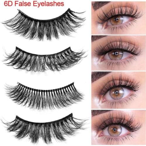 HANDAIYAN Mink 6D Natural False Eyelashes Handmade Curly Thick Long Black Soft