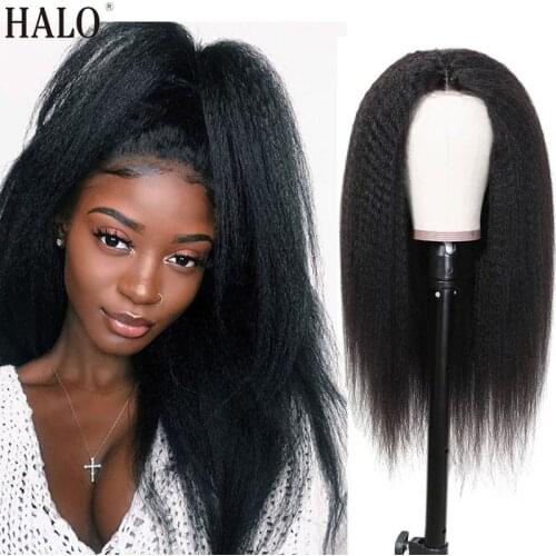 Kinky Straight Wig 13x4 Lace Front Human Hair Wigs For Women Pre Plucked With Baby Hair Brazilian Remy Brazilian Yaki Human Wig