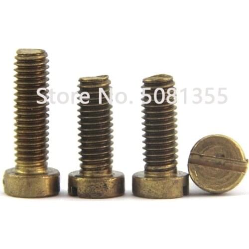 10-50PCS M2 M2.5 M3 M4 M5 DIN84 Brass Slotted Cheese Head Screw Brass Screw Brass Bolt