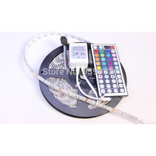 Best price ! 5m 300LED 5050 SMD 12V waterproof Flexible light 60LEDs/M LED strip, white/warm white/blue/green/red/yellow+44key