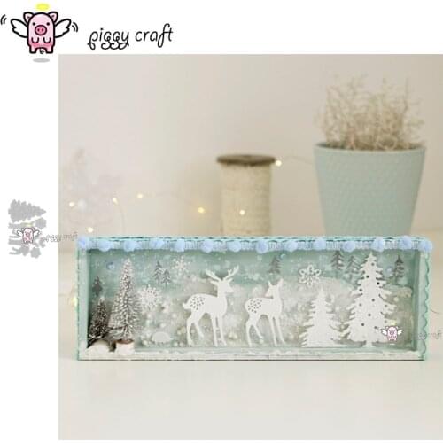 Piggy Craft metal cutting dies cut die mold Christmas deer tree snowflake Scrapbook paper craft knife mould blade punch stencils