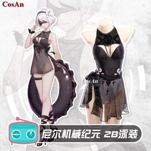 New Game NieR : Automata 2B Cosplay Costume Femlae Lovely Fashion Sexy Black Swimsuit Activity Party Role Play Clothing S-XL