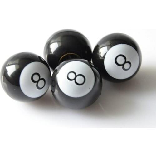 Novelty brass+ABS material car wheel tire valve cap. black 8 ball design Universal tyre air valve stems.wholesale