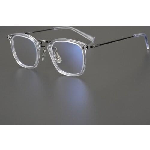 Retro British style frame pure titanium myopia glasses mens womens proof blue light customized degree color changing glasses
