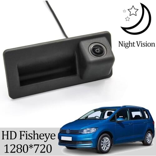 Owtosin HD 720P Rear View Trunk Handle Camera For Volkswagen VW Touran 2 facelift 2017 2018 2019 Car Reverse Parking Accessories