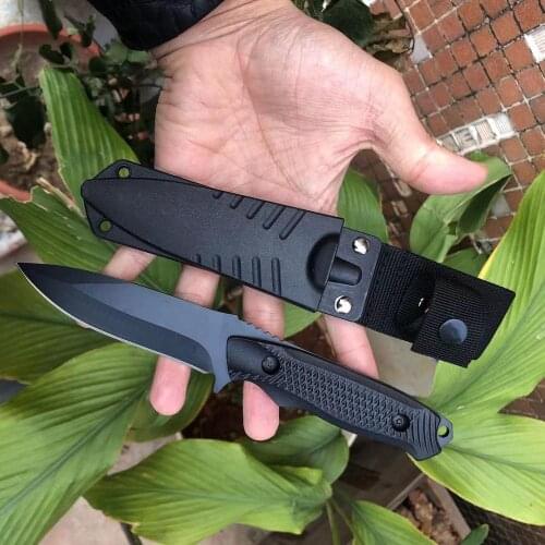 Paratroopers Steel Diving Straight knife Outdoor Survival Camping Tactical Knife with ABS Case Sheath SDIYABEIZ