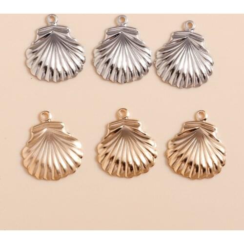 50pcs/lot 16*14mm Ocean Style Shell Charms Pendants Metal Sheet DIY Making Necklace Earrings Finding Jewelry Accessories