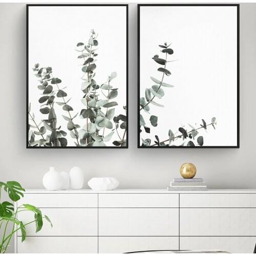 Nordic Style Eucalyptus Posters Green Botanical Canvas Painting Farmhouse Wall Art Pictures for Living Room Home Decor No Frame