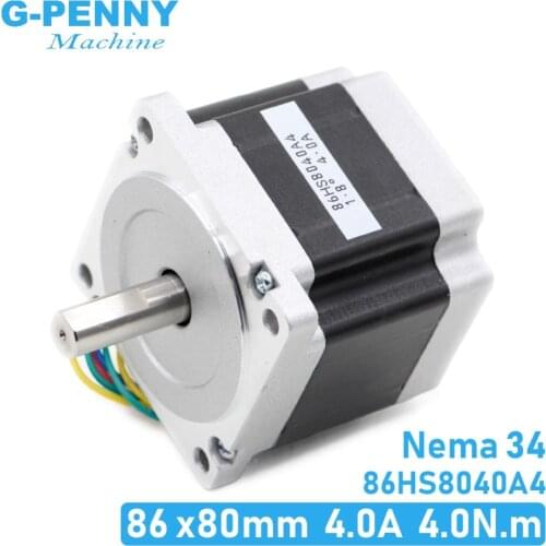 NEMA 34 CNC stepper motor 86x80mm 4.2N.m 4A D=14mm Nema34 stepping motor 570Oz-in for CNC engraving machine and 3D printer