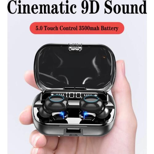 TWS Earbuds Bluetooth In-ear 3500mah Headphone Wireless Touch Earphone Bass Stereo Hifi Music Headset with Mic for Phone