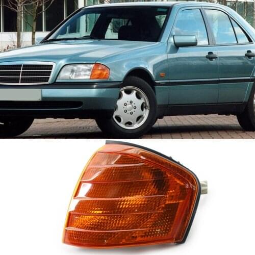 Corner Light Signal Lamp with Bulb for Mercedes-Benz C-Class W202 C36 AMG C43 AMG 1994-2000 Amber Lens Corner Light Turn Signal