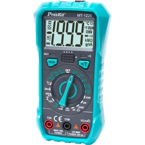 ProsKit MT-1225 3-1/2 THE VERSATILE DIGITAL MULTIMETER For ACV DCA DCV Resistance Diode test Triode test and Continuity test
