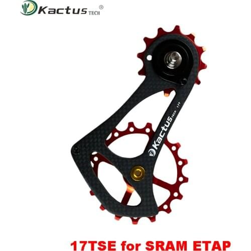 KACTUS TECH 17TSE MTB Bike Rear Derailleur Cycling Ceramic Bearing Carbon Fiber Jockey Pulley Bicycle Guide Wheel for SRAM ETAP