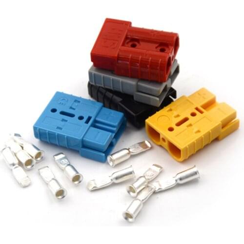 1SET 50A 600V Power Connector Plug 1pcxPlug + 2pc Contacts Two Pole Double pole Solar Caravan Boats pole