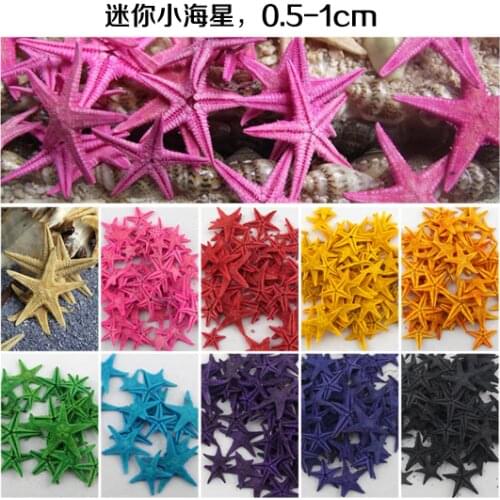 150pcs Natural conch shell 8 Colors Natural Sea Star Wishing Bottle Starfish DIY 1-2.5cm small shell adrift accessories mini