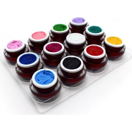 3D 12 Colors Soak Off Gel Nail Polish Nail Art LED UV Gel Polish Builder Manicure Nail Gel Design Decoration Tools