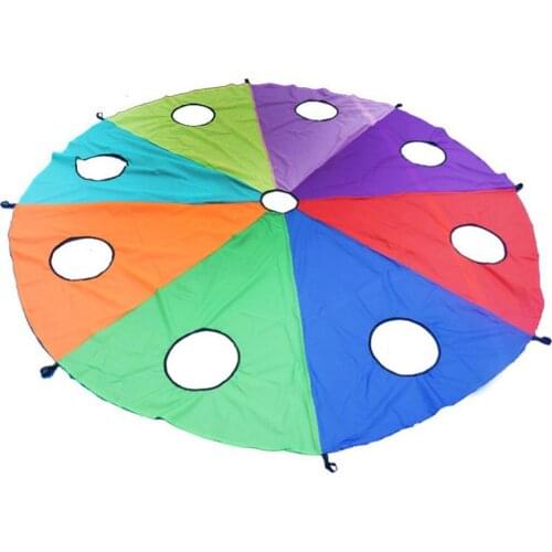 40%HOTFoldable Kid Play Rainbow Umbrella with Handles ChuteS1 Toy Outdoor Teamwork Game