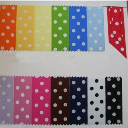 7/8" 22mm width 100% polyester dots satin ribbon gift ribbon hair bows Accessories 100yard/color, SR22