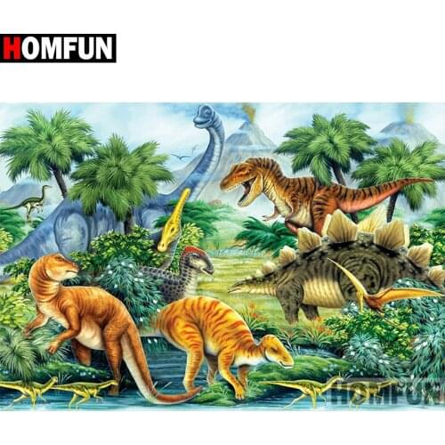 HOMFUN Full Square/Round Drill 5D DIY Diamond Painting "Dinosaur tree" 3D Diamond Embroidery Cross Stitch Home Decor A30200