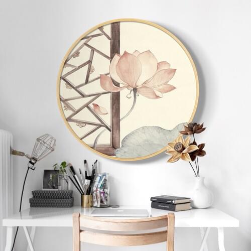 New Diamond-painted Chinese Lotus Bedside Bedroom Painting Diy Diamond Embroidery Chinese Style DIY Home Decorat