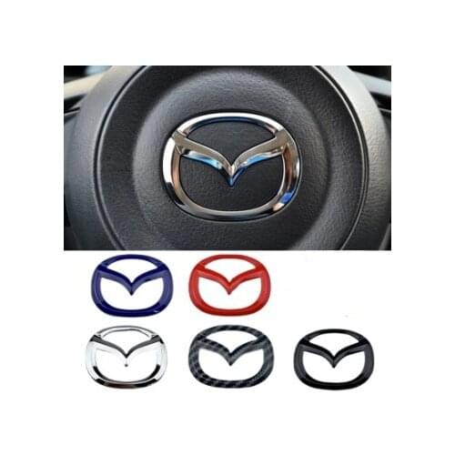 Car Steering Wheel Emblem Sticker for Mazda 3 Axela 2 Speed 6 Atenza MX5 323 CX5 CX30 CX3 CX7 CX9 RX8 RX7 626 Badge Accessories