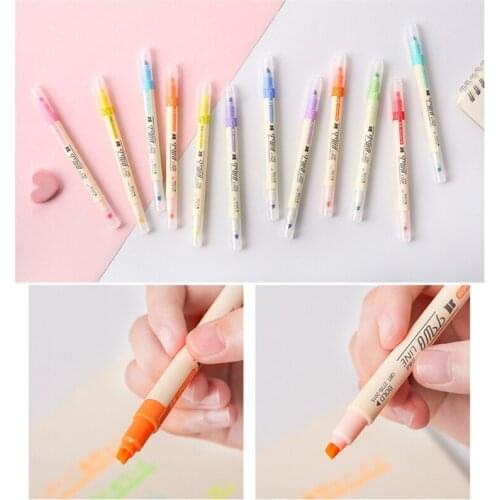 Basics Chisel Tip, Fluorescent Ink Highlighters, Assorted Colors - Pack of 12