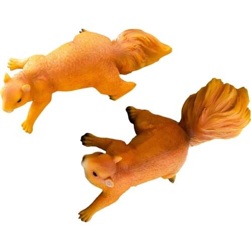 Squirrel Figurine Resin Animal Fairy Garden Statue Squirrel Outdoor Statue