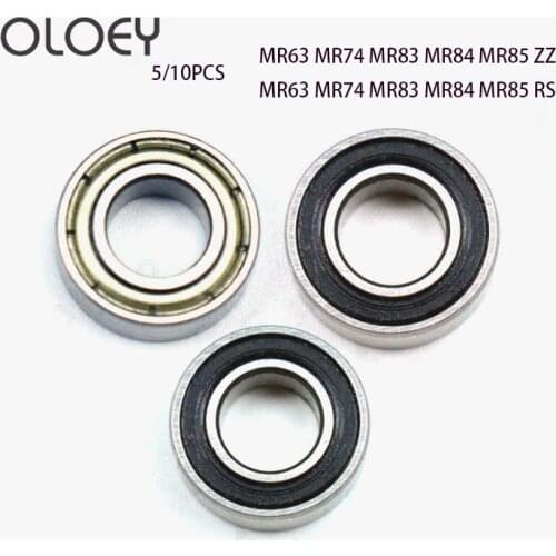 Free Shipping 5/10pcs MR Series Miniature Model Bearing MR63rs zz MR74Z RS MR83RS ZZ MR84ZZ MR85zz Metal Shielded Ball Bearing