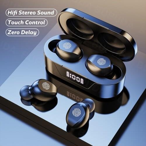 Wireless Headphones with Microphones TWS Earphone Bluetooth 5.1 IPX5 Waterproof Noise Cancelling Bluetooth Headset Type C Charge