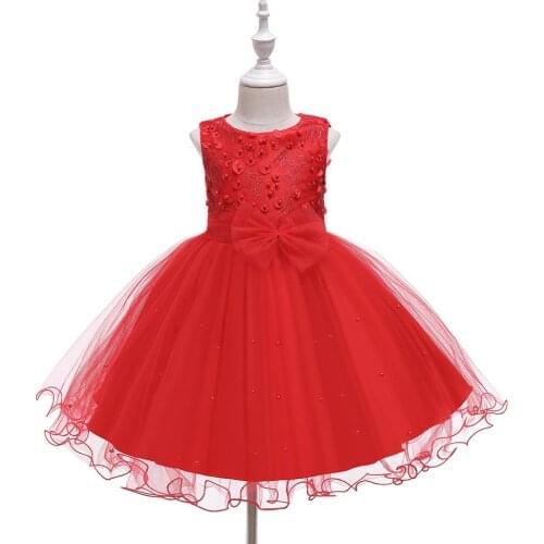Girls Dress New Summer Brand Lace Kids Girls Clothing Petal Sleeveless Design Girl Birthday Party Dress For 2-10 Years