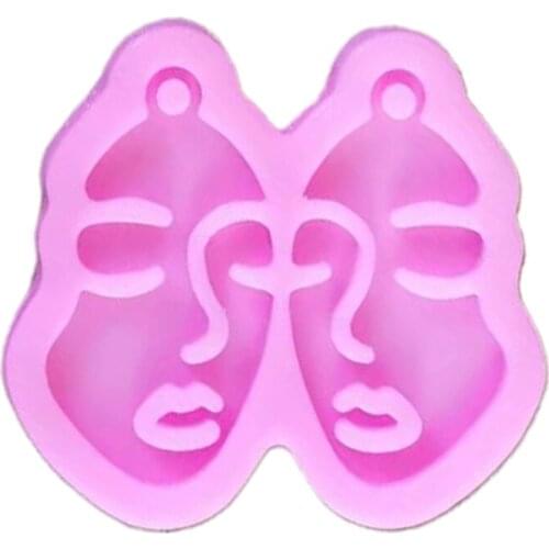 DIY Crafts Crystal Epoxy Resin Mold Beauty Face Keychain Pendant Silicone Mould Dropshipping